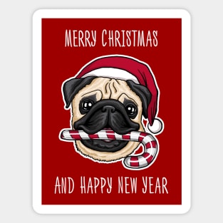 Marry xmas funny mops for dog's lovers Magnet